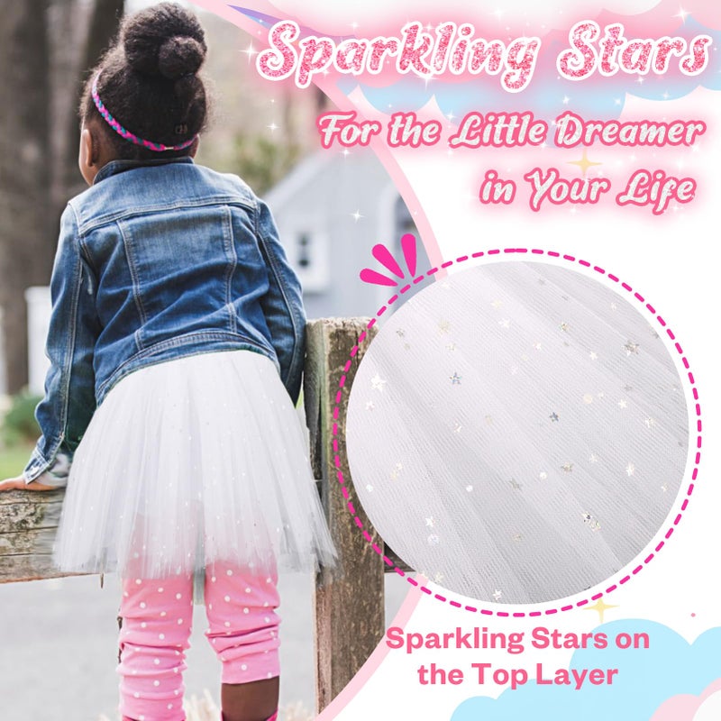 kilofly 6pc White Girls Ballet Tutu Kids Birthday Princess Party Favor Dress Set - Image 3